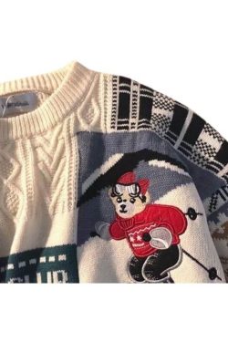 Style Core Aesthetics, New Style Trends Christmas Ski Bear Sweater