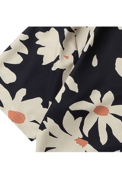 Style Core Aesthetics, New Style Trends Chrysanthemums Print Summer Shirt