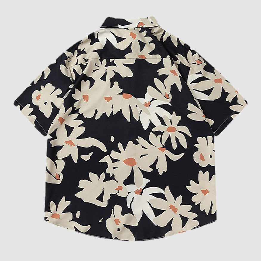 Style Core Aesthetics, New Style Trends Chrysanthemums Print Summer Shirt Style Core Aesthetics, New Style Trends Chrysanthemums Print Summer Shirt
