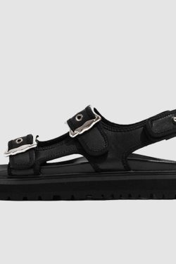 Style Core Aesthetics, New Style Trends Chunky Sole Buckle Two Strap Sandals