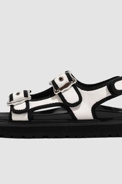 Style Core Aesthetics, New Style Trends Chunky Sole Buckle Two Strap Sandals