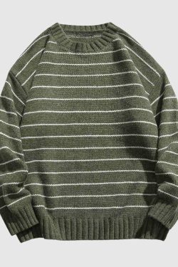 Style Core Aesthetics, New Style Trends Classic Striped Crew Neck Sweater