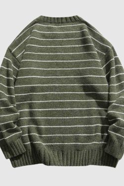 Style Core Aesthetics, New Style Trends Classic Striped Crew Neck Sweater