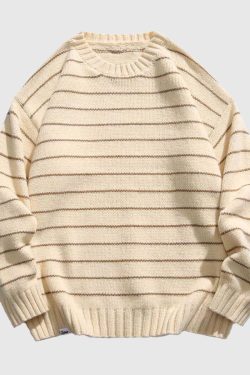Style Core Aesthetics, New Style Trends Classic Striped Crew Neck Sweater
