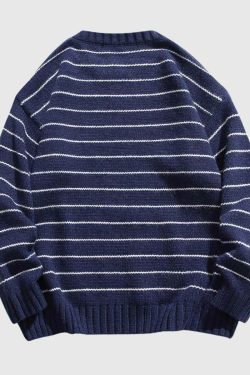 Style Core Aesthetics, New Style Trends Classic Striped Crew Neck Sweater