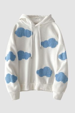 Style Core Aesthetics, New Style Trends Cloud Pattern Hoodie