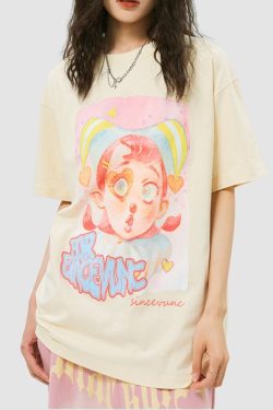 Style Core Aesthetics, New Style Trends Clown Pattern Printed Tee