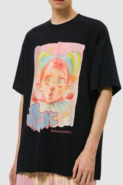 Style Core Aesthetics, New Style Trends Clown Pattern Printed Tee