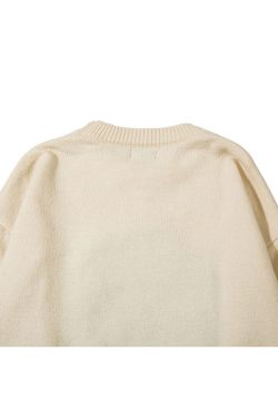 Style Core Aesthetics, New Style Trends Coconut Tree Pattern Embroidered Pullover