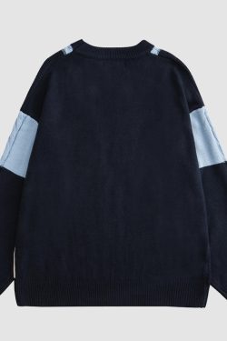 Style Core Aesthetics, New Style Trends College Style Color Block Sweater