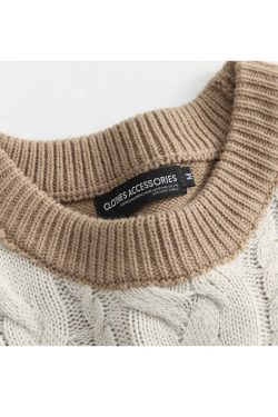 Style Core Aesthetics, New Style Trends College Style Color Block Sweater