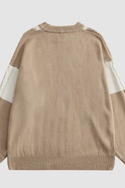 Style Core Aesthetics, New Style Trends College Style Color Block Sweater