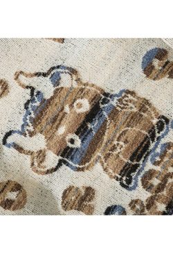 Style Core Aesthetics, New Style Trends Color-block Dragon Pattern Jacquard Pullover