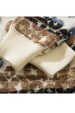 Style Core Aesthetics, New Style Trends Color-block Dragon Pattern Jacquard Pullover