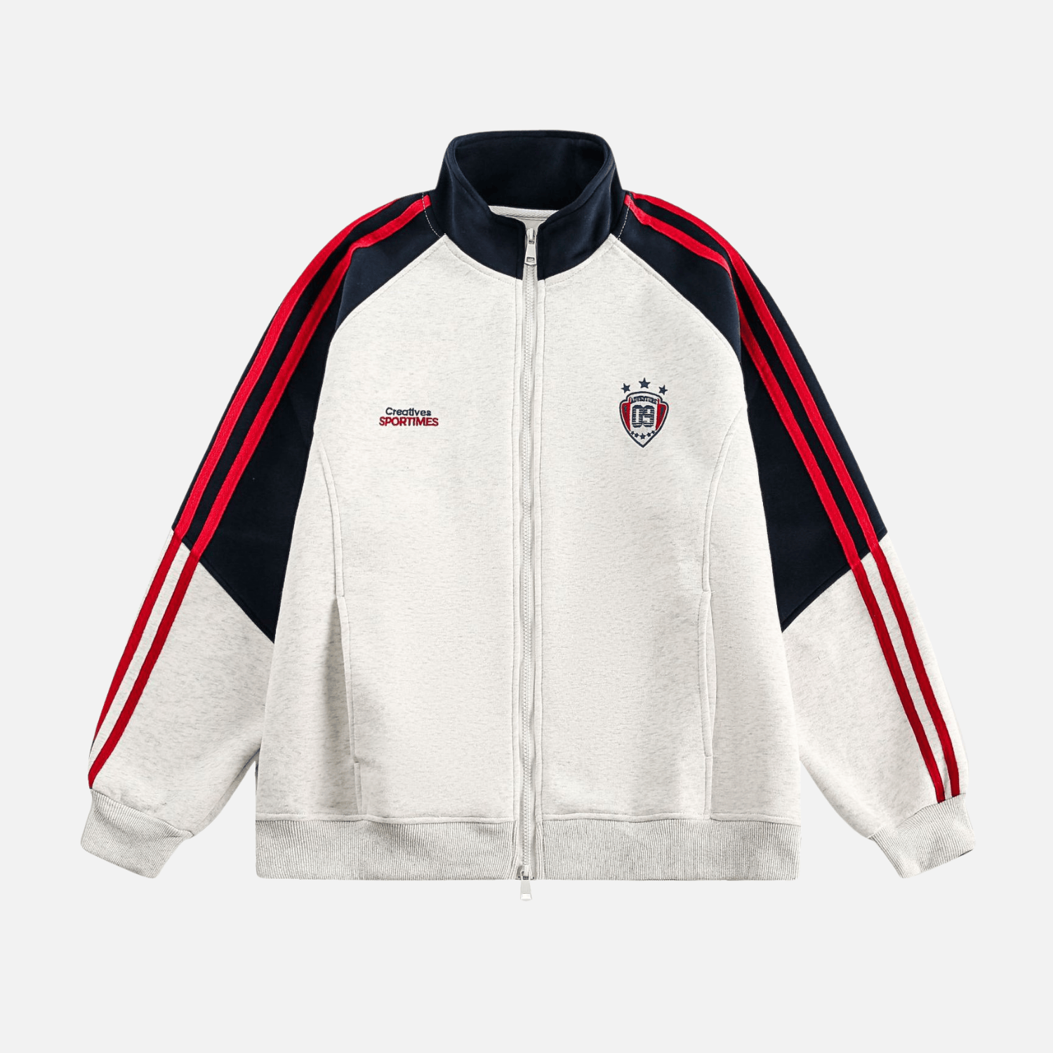 Style Core Aesthetics, New Style Trends Color-Block Embroidered Stand Collar Jacket Style Core Aesthetics, New Style Trends Color-Block Embroidered Stand Collar Jacket