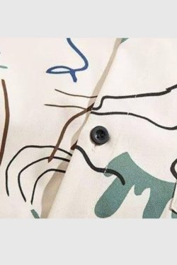 Style Core Aesthetics, New Style Trends Color Block Graffiti Shirts