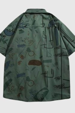 Style Core Aesthetics, New Style Trends Color Block Graffiti Shirts