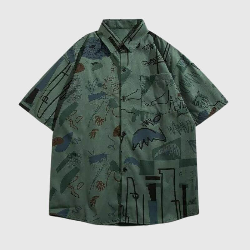 Style Core Aesthetics, New Style Trends Color Block Graffiti Shirts Style Core Aesthetics, New Style Trends Color Block Graffiti Shirts