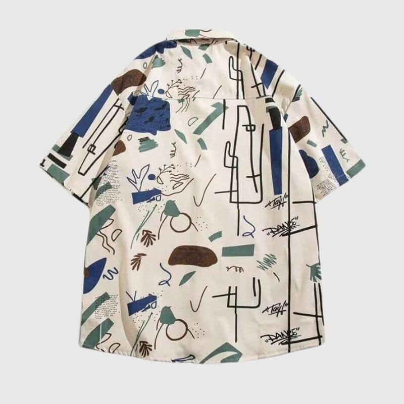 Style Core Aesthetics, New Style Trends Color Block Graffiti Shirts Style Core Aesthetics, New Style Trends Color Block Graffiti Shirts