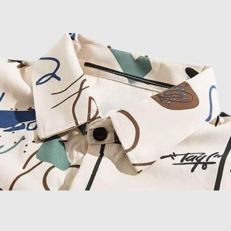 Style Core Aesthetics, New Style Trends Color Block Graffiti Shirts Style Core Aesthetics, New Style Trends Color Block Graffiti Shirts