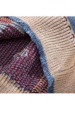 Style Core Aesthetics, New Style Trends Color-Block Heart Embroidered Knit Sweater