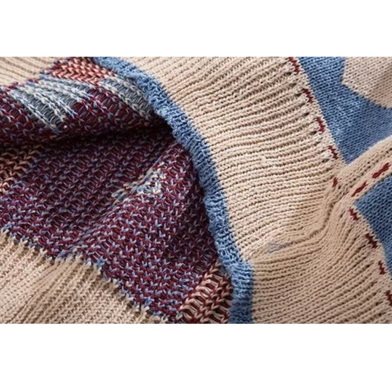 Style Core Aesthetics, New Style Trends Color-Block Heart Embroidered Knit Sweater Style Core Aesthetics, New Style Trends Color-Block Heart Embroidered Knit Sweater