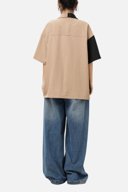 Style Core Aesthetics, New Style Trends Color Block Letter Print Shirt