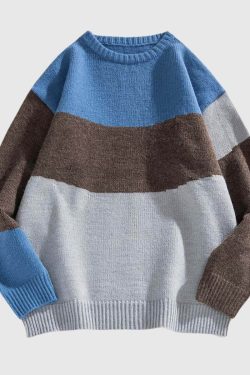 Style Core Aesthetics, New Style Trends Color Block Striped Sweater