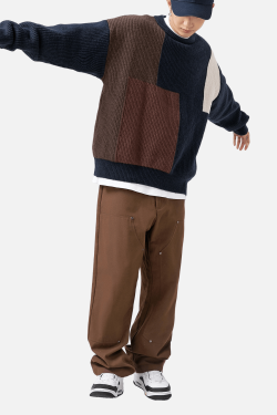 Style Core Aesthetics, New Style Trends Color Block Textured Knit Sweater