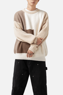 Style Core Aesthetics, New Style Trends Color Block Textured Knit Sweater