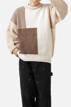 Style Core Aesthetics, New Style Trends Color Block Textured Knit Sweater
