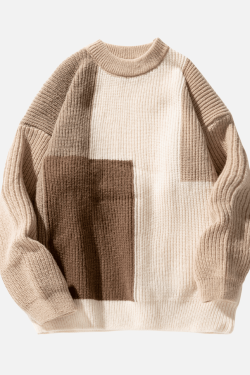 Style Core Aesthetics, New Style Trends Color Block Textured Sweater