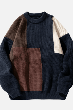 Style Core Aesthetics, New Style Trends Color Block Textured Sweater