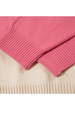 Style Core Aesthetics, New Style Trends Color Contrast Dinosaur Patchwork Design Knit Pullover