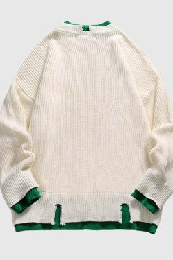 Style Core Aesthetics, New Style Trends Color-Contrast Knit Sweater