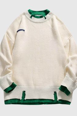 Style Core Aesthetics, New Style Trends Color-Contrast Sweater