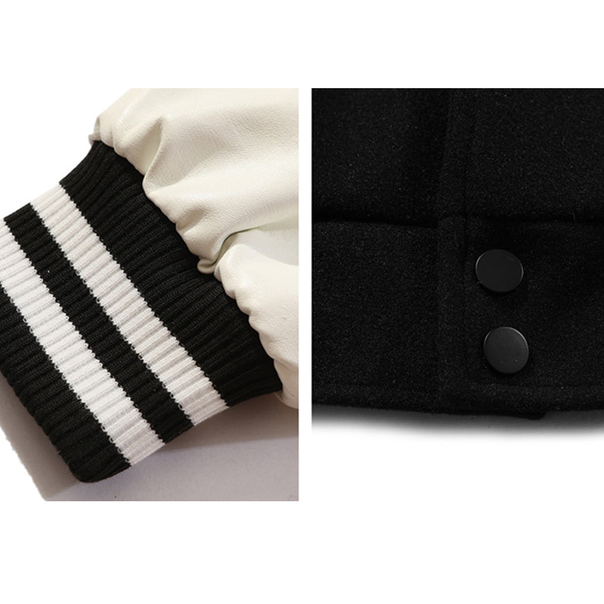 Style Core Aesthetics, New Style Trends Color matching Armband Varsity Jackets Style Core Aesthetics, New Style Trends Color matching Armband Varsity Jackets