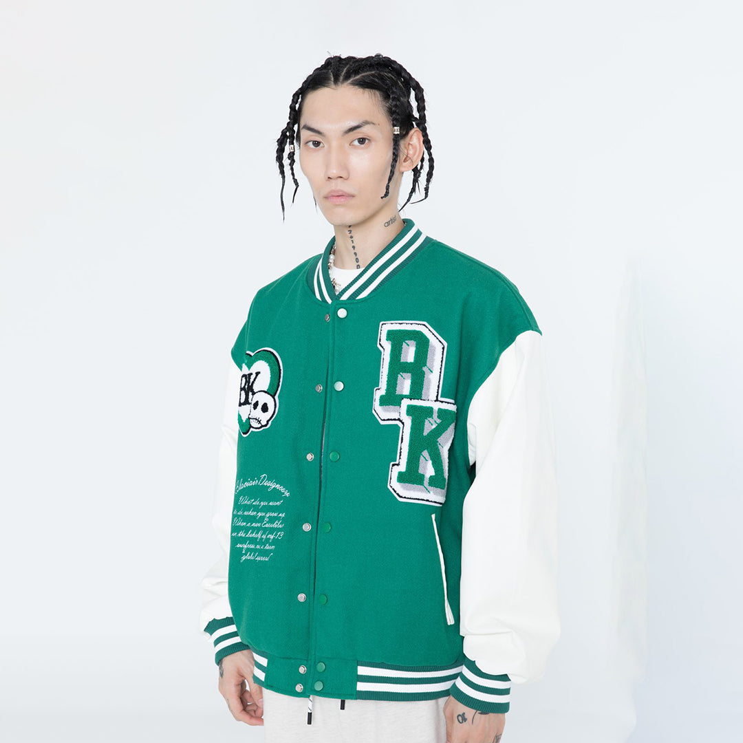 Style Core Aesthetics, New Style Trends Color matching Armband Varsity Jackets Style Core Aesthetics, New Style Trends Color matching Armband Varsity Jackets