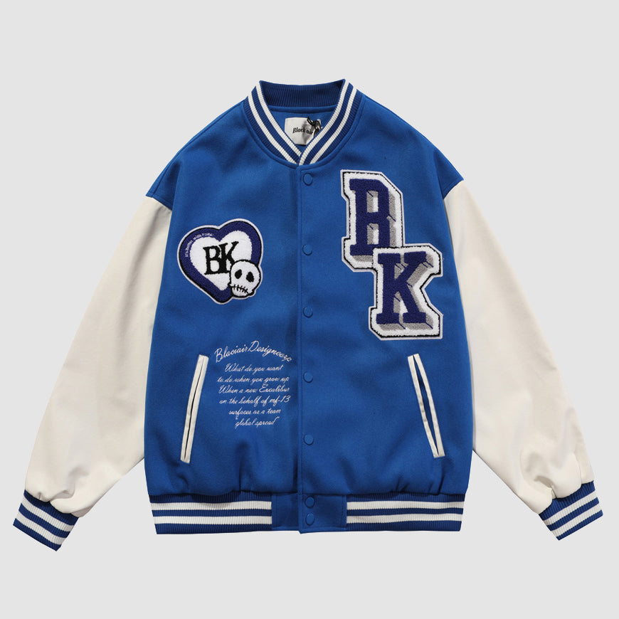 Style Core Aesthetics, New Style Trends Color matching Armband Varsity Jackets Style Core Aesthetics, New Style Trends Color matching Armband Varsity Jackets