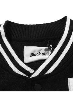 Style Core Aesthetics, New Style Trends Color matching Armband Varsity Jackets