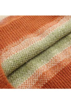 Style Core Aesthetics, New Style Trends Color Striped Fuzzy Sweater