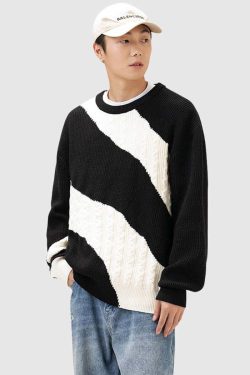 Style Core Aesthetics, New Style Trends Colorblock Cable Knit Sweater