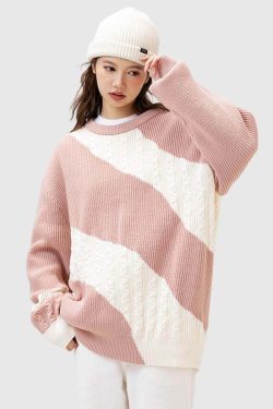 Style Core Aesthetics, New Style Trends Colorblock Cable Knit Sweater