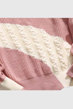 Style Core Aesthetics, New Style Trends Colorblock Cable Sweater
