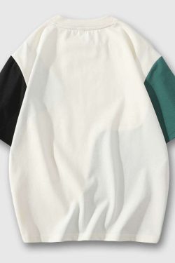 Style Core Aesthetics, New Style Trends Colorblock Casual Loose T-Shirt