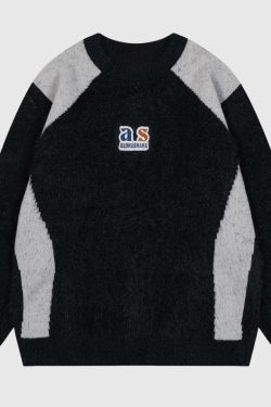 Style Core Aesthetics, New Style Trends Colorblock Crew Neck Knit Sweater