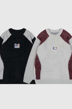 Style Core Aesthetics, New Style Trends Colorblock Crew Neck Knit Sweater