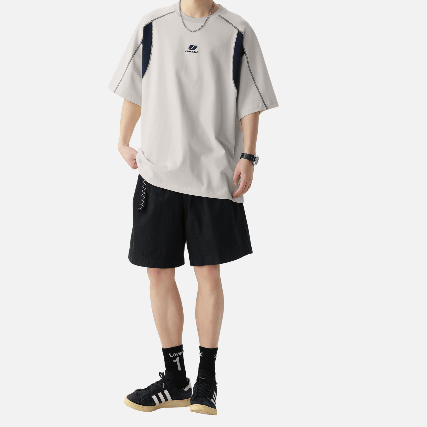 Style Core Aesthetics, New Style Trends Colorblock Embroidered Cotton T-Shirt Style Core Aesthetics, New Style Trends Colorblock Embroidered Cotton T-Shirt