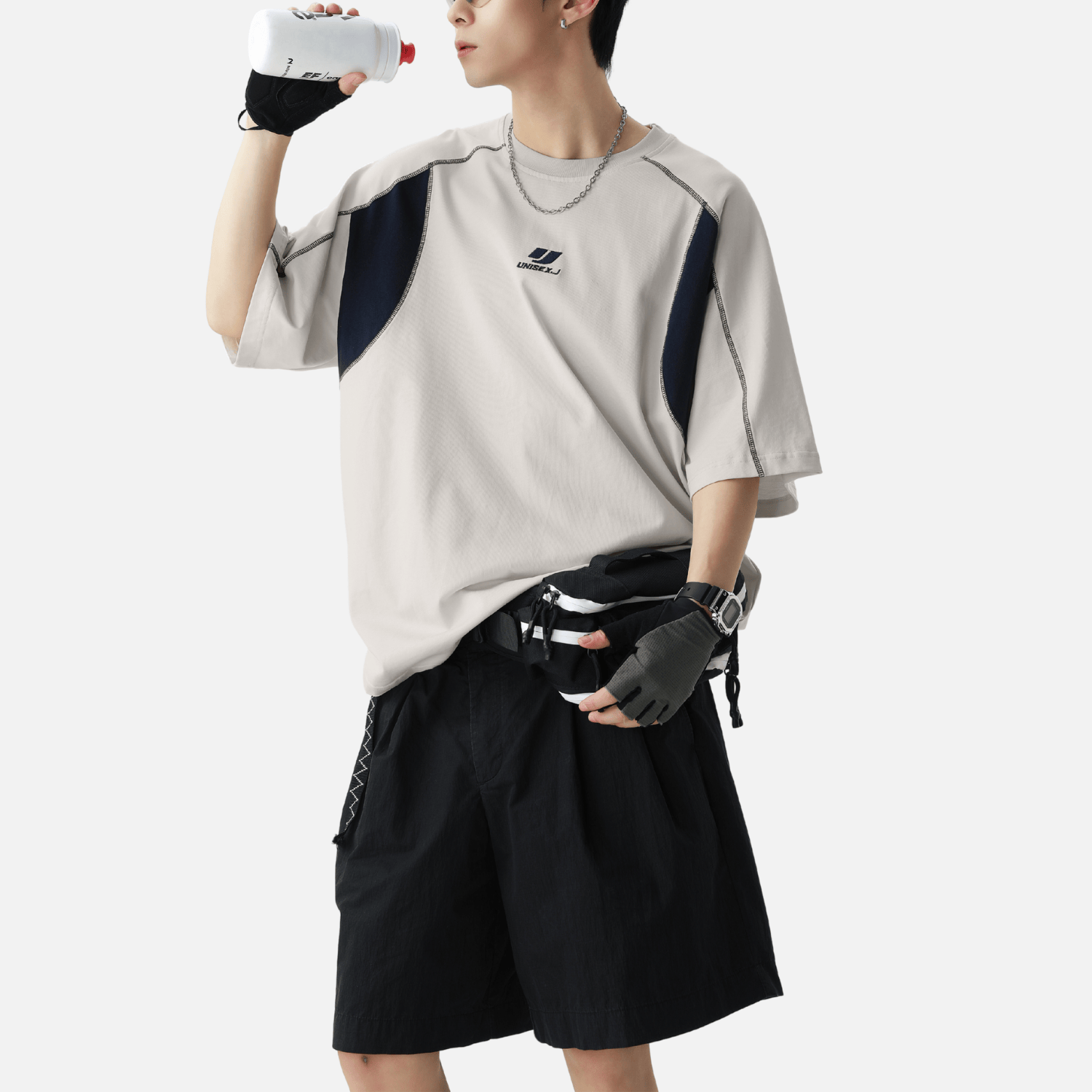 Style Core Aesthetics, New Style Trends Colorblock Embroidered Cotton T-Shirt Style Core Aesthetics, New Style Trends Colorblock Embroidered Cotton T-Shirt