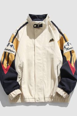 Style Core Aesthetics, New Style Trends Colorblock Embroidered Jacket